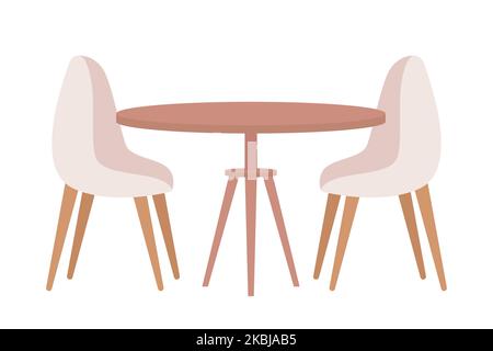 Cafe terrace furniture semi flat color vector object Stock Vector