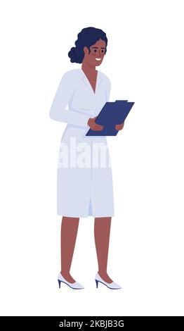 Physician semi flat color vector character Stock Vector
