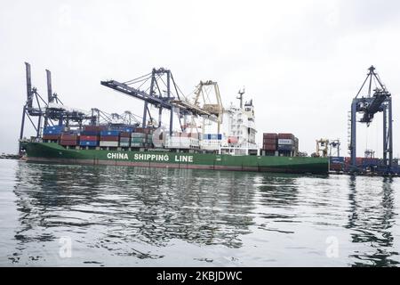 A pile of cargo at Jakarta International Container Terminal, Tanjung ...