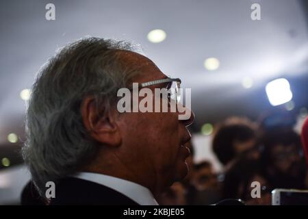 Brazilian Minister of Economy, Paulo Guedes, during the ceremony to launch the Brazil agenda program at the Planalto Palace, in Brasilia, Brazil, on March 4, 2020. (Photo by Andre Borges/NurPhoto) Stock Photo
