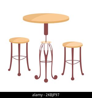 Cafe furniture semi flat color vector object Stock Vector