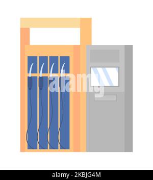 Gasoline pump semi flat color vector object Stock Vector