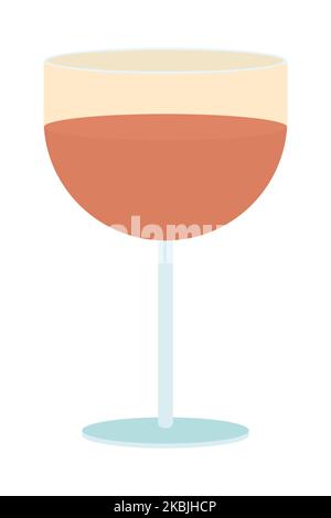 Glass of wine semi flat color vector object Stock Vector