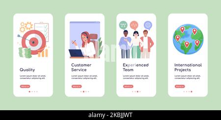 Choose right company onboarding mobile app screen flat template Stock Vector