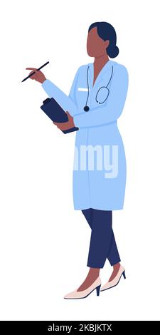 Doctor semi flat color vector character Stock Vector