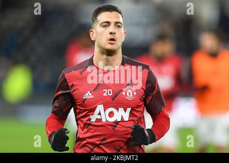 Diogo Dalot (20) of Manchester United during the FA Cup match between Derby County and Manchester United at the Pride Park, Derby on Thursday 5th March 2020. (Photo by Jon Hobley/MI News/NurPhoto) Stock Photo