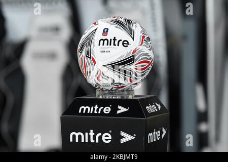 Mitre Delta Max, official ball of the Emirates FA Cup during the FA Cup match between Derby County and Manchester United at the Pride Park, Derby on Thursday 5th March 2020. (Photo by Jon Hobley/MI News/NurPhoto) Stock Photo