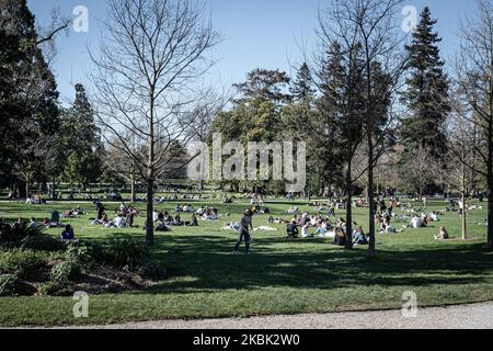 A view of jardin Publique in Bordeaux, France, on March 15, 2020. French Prime Minister, Edouard Philippe ordered the closure of all shops, cafes, restaurants and called people to go out as little as possible as measure for preventing the diffusion of Coronavirus. (Photo by Fabien Pallueau/NurPhoto) Stock Photo