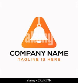 Letter A Cowbell Logo Concept With Hanging Bell Symbol Vector Template Stock Vector