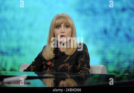 Dori Ghezzi (wife of Fabrizio De André) Italian singer, during the RAI TV show Che Tempo Che Fa season 2019-2020, at RAI television studios in Via Mecenate on February 16, 2020 in Milan, Italy. (Photo by Omar Bai/NurPhoto) (Photo by Omar Bai/NurPhoto) Stock Photo