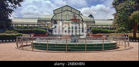 Glass House at the Lalbagh Botanical Gardens in Bengaluru (Bangalore), Karnataka, India. The Glass House was constructed 1889, and built to commemorate the visit to Bangalore of Prince Albert Victor, grandson of Queen Victoria, who laid the foundation stone. The Glass House is used for flower shows and is a popular tourist attraction. (Photo by Creative Touch Imaging Ltd./NurPhoto) Stock Photo