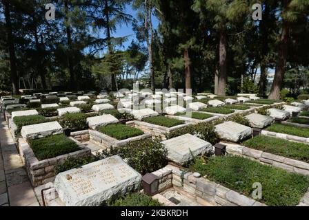 Military Cemetery in Mount Herzl, Jerusalem. On Wednesday, March 11, 2020, in Jerusalem, Israel. (Photo by Artur Widak/NurPhoto) Stock Photo