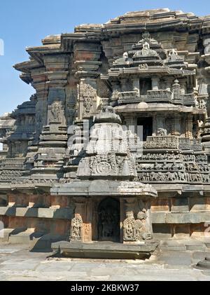 Chennakeshava Temple of Belur is a 12th-century Hindu temple in Hassan, Karnataka, India Stock Photo