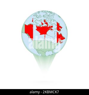 pointer map with canadian flag Stock Vector Image & Art - Alamy