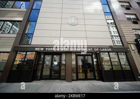 A view of New York state department of labor office in Brooklyn New York USA during coronavirus pandemic on April 14, 2020. (Photo by John Nacion/NurPhoto) Stock Photo