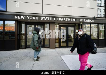 A view of New York state department of labor office in Brooklyn New York USA during coronavirus pandemic on April 14, 2020. (Photo by John Nacion/NurPhoto) Stock Photo