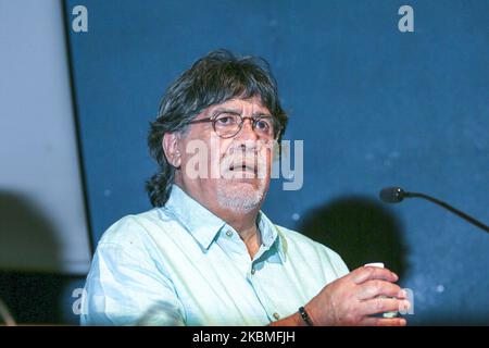 Luis Sepulveda guest during the XXXII Turin International Book Fair at Lingotto Fiere on May 11, 2019 in Turin, Italy. The Best-selling Chilean writer Luis Sepulveda has died at a hospital in northern Spain some six weeks after testing positive for coronavirus, his publishing house said on Thursday. He was 70. (Photo by Massimiliano Ferraro/NurPhoto) Stock Photo