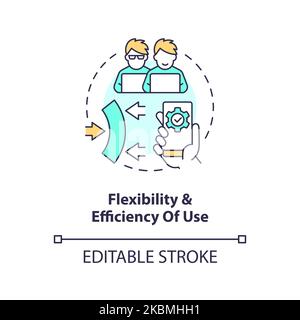 Flexibility and efficiency of use concept icon Stock Vector
