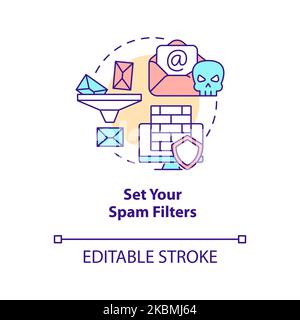 Set your spam filters concept icon Stock Vector