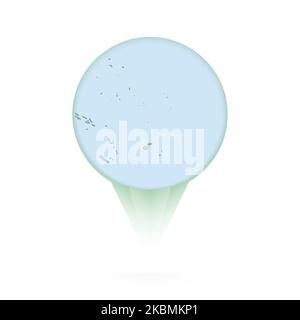 Tuvalu map, stylish location icon with Tuvalu map and flag. Green pin icon. Stock Vector