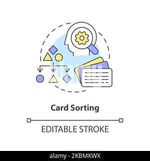 card sorting ux ui design color icon vector. card sorting ux ui design ...
