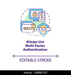 Use multi-factor authentication concept icon Stock Vector