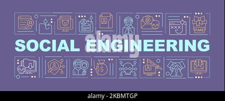 Social engineering word concepts violet banner Stock Vector