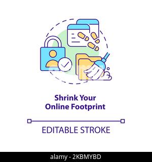 Shrink your online footprint concept icon Stock Vector