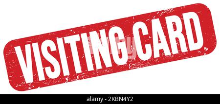 VISITING CARD text written on red grungy stamp sign. Stock Photo