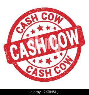 CASH COW text written on red grungy stamp sign. Stock Photo