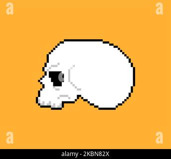 Skull pixel art. 8 bit cranium. pixelated Vector illustration Stock Vector