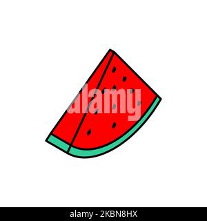 Watermelon piece isometric style . Berry Vector illustration Stock Vector