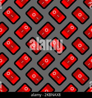 Switch off and on pattern seamless. On/off button background. Vector texture Stock Vector