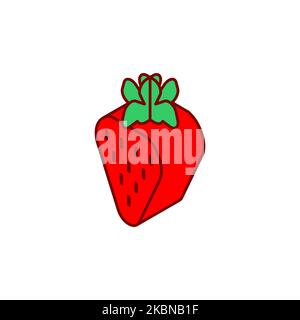 Strawberry isometric style isolated. Berry Vector illustration Stock Vector