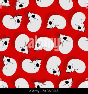 Skull pattern seamless. Cranium background. Vector texture Stock Vector
