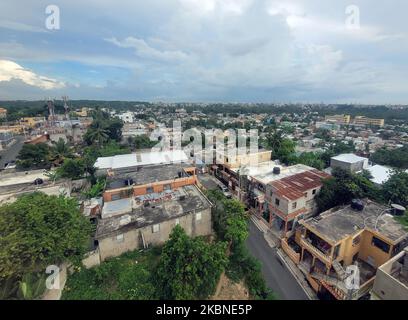 aerial of poor mans houses in santo domingo the capitol of the dominican republic Stock Photo