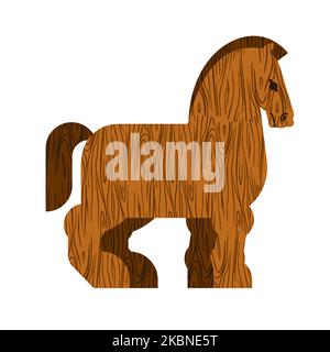 Trojan horse wooden isolated. Vector illustration Stock Vector