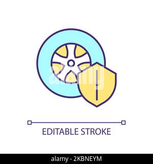 Car tires protection RGB color icon Stock Vector
