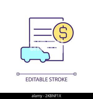 Financial car protection RGB color icon Stock Vector