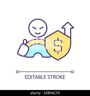 Car insurance benefit RGB color icon Stock Vector
