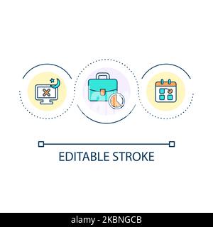 Working overtime loop concept icon Stock Vector