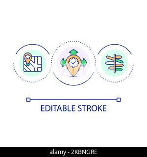 Finding route loop concept icon Stock Vector