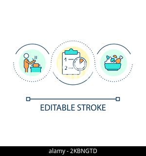 Time to prepare food loop concept icon Stock Vector