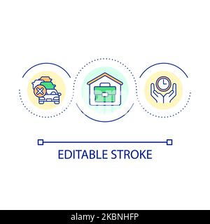 Avoid traffic jam loop concept icon Stock Vector