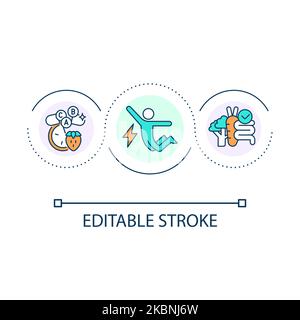 Healthy eating benefit loop concept icon Stock Vector