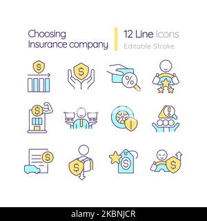 Choosing insurance company RGB color icons set Stock Vector Image & Art ...