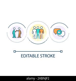 Team meeting loop concept icon Stock Vector