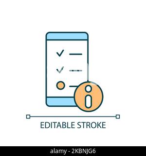 Mobile app information RGB color icon Stock Vector