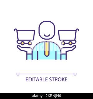 Make purchase decision RGB color icon Stock Vector