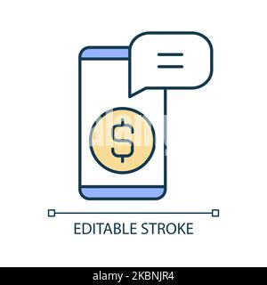 Instant payment notification RGB color icon Stock Vector